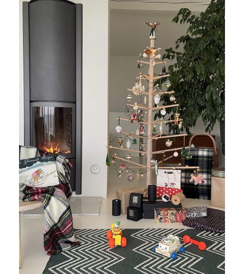 Sapin de Noël en bois Suisse - arbre de Noel design KITATORI original decoratif artisanal alternatif naturel écologique décoré