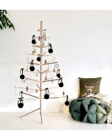 Sapin de Noël en bois Suisse - arbre de Noel design KITATORI original decoratif artisanal alternatif naturel écologique décoré