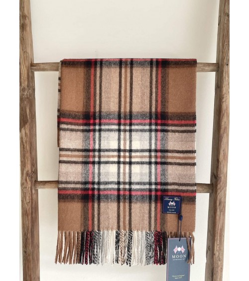 Tartan ALPACA STEWART BROWN XXL - grande écharpe en alpaga Bronte by Moon luxe pour femme homme Suisse Kitatori