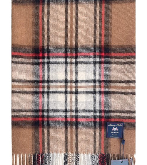 Tartan ALPACA STEWART BROWN XXL - grande écharpe en alpaga Bronte by Moon luxe pour femme homme Suisse Kitatori