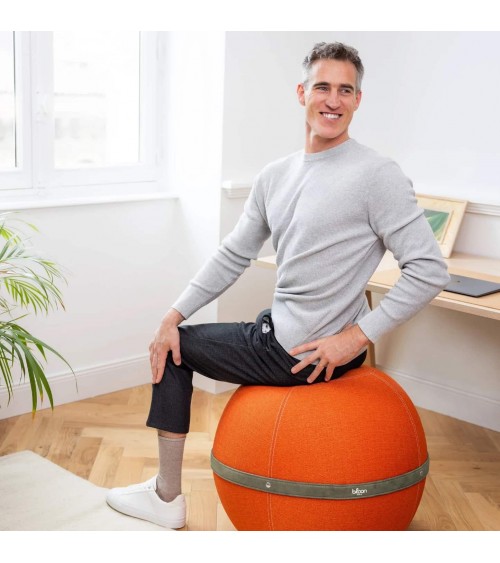 Palla Bloon Original Arancio mandarino - Sedia ufficio ergonomica Bloon Paris palla da seduta pouf gonfiabile