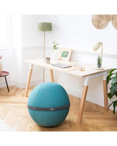 Palla Bloon Original blu laguna - Sedia ufficio ergonomica Bloon Paris palla da seduta pouf gonfiabile