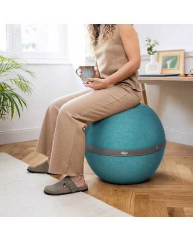 Palla Bloon Original blu laguna - Sedia ufficio ergonomica Bloon Paris palla da seduta pouf gonfiabile