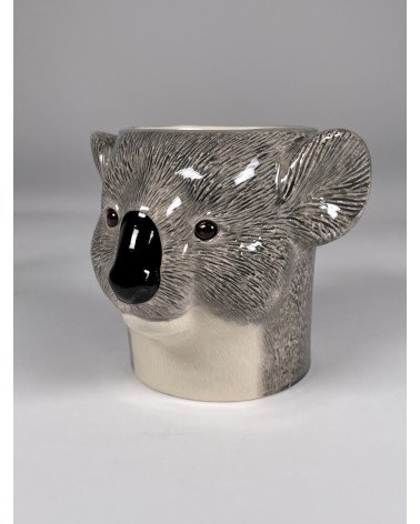 Koala - Porte crayon & stylo, Petit pot de fleur Quail Ceramics bureau original design pour plantes intérieur à couvert bross...