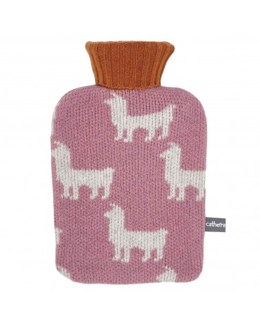 Llamas - Small Hot water bottle with wool cover Catherine Tough bag long rechargeable luxury cute