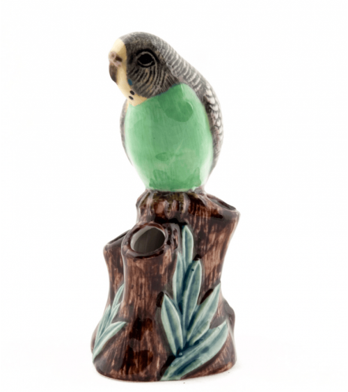 Mini flower vase - Budgerigar Green Quail Ceramics table flower living room vase kitatori switzerland