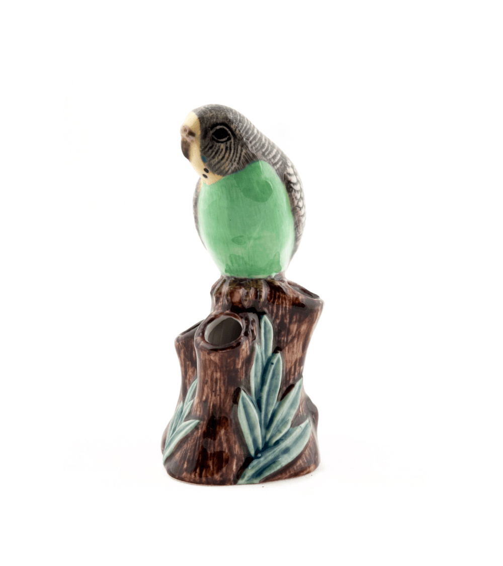 Mini Blume Vase - Grüner Wellensittich Quail Ceramics vasen deko blumenvase blume vase design dekoration spezielle schöne kit...