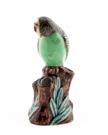 Mini flower vase - Budgerigar Green Quail Ceramics table flower living room vase kitatori switzerland