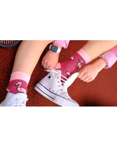 Save the Flamingos - Bamboo Socks Bare Kind funny crazy cute cool best pop socks for women men