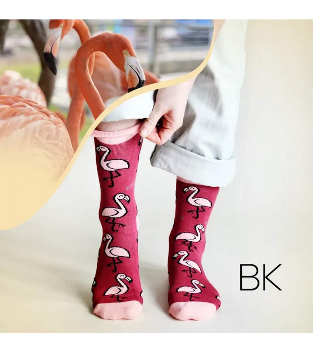 Sauver les flamants roses - Chaussettes en bambou Bare Kind jolies pour femme originales pour homme chausset rigolotes drole ...