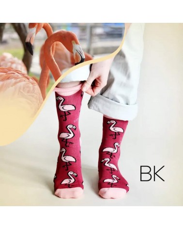 Save the Flamingos - Bamboo Socks Bare Kind funny crazy cute cool best pop socks for women men