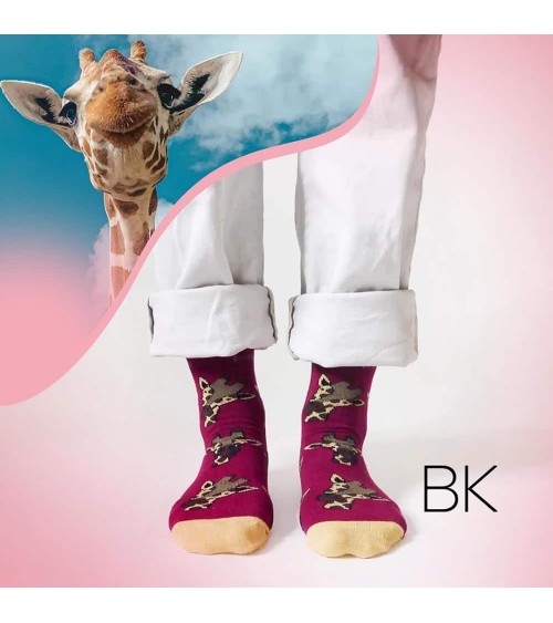 Sauvez les girafes - Chaussettes en bambou Bare Kind jolies pour femme originales pour homme chausset rigolotes drole Suisse