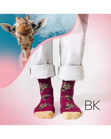 Sauvez les girafes - Chaussettes en bambou Bare Kind jolies pour femme originales pour homme chausset rigolotes drole Suisse