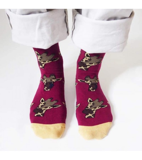 Sauvez les girafes - Chaussettes en bambou Bare Kind jolies pour femme originales pour homme chausset rigolotes drole Suisse