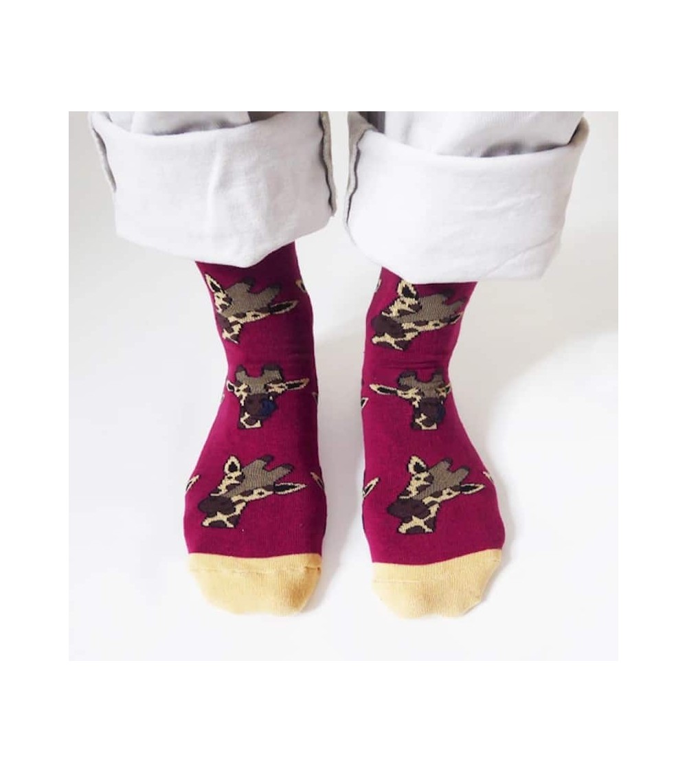 Save the Giraffes - Bamboo Socks Bare Kind funny crazy cute cool best pop socks for women men