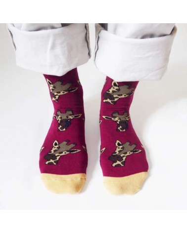 Sauvez les girafes - Chaussettes en bambou Bare Kind jolies pour femme originales pour homme chausset rigolotes drole Suisse