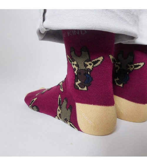 Sauvez les girafes - Chaussettes en bambou Bare Kind jolies pour femme originales pour homme chausset rigolotes drole Suisse