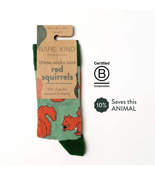 Rettet die Eichhörnchen - Bambus Socken Bare Kind socke kuschelsocken für damen lustig herren farbige coole socken