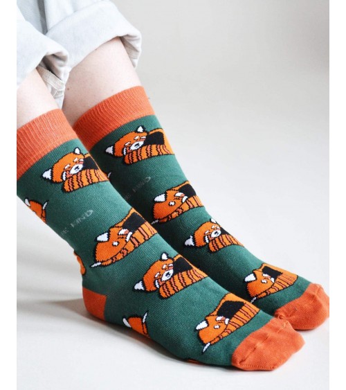 Save the red pandas - Bamboo Socks Bare Kind funny crazy cute cool best pop socks for women men