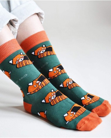 Save the red pandas - Bamboo Socks Bare Kind funny crazy cute cool best pop socks for women men