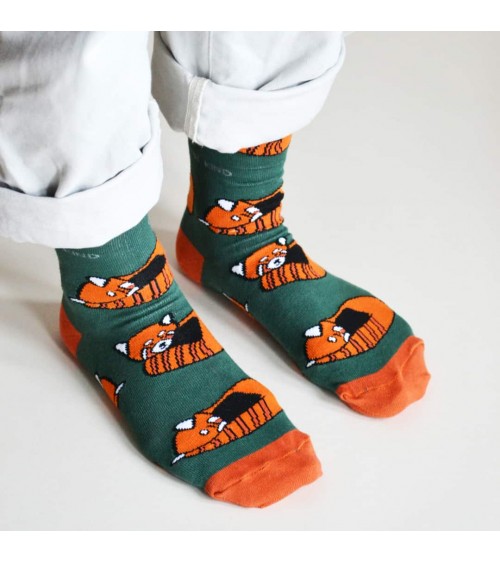 Save the red pandas - Bamboo Socks Bare Kind funny crazy cute cool best pop socks for women men