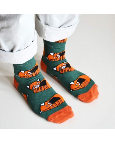 Save the red pandas - Bamboo Socks Bare Kind funny crazy cute cool best pop socks for women men