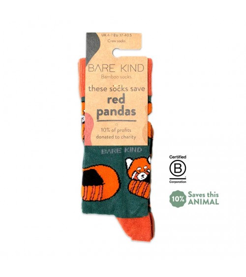 Save the red pandas - Bamboo Socks Bare Kind funny crazy cute cool best pop socks for women men