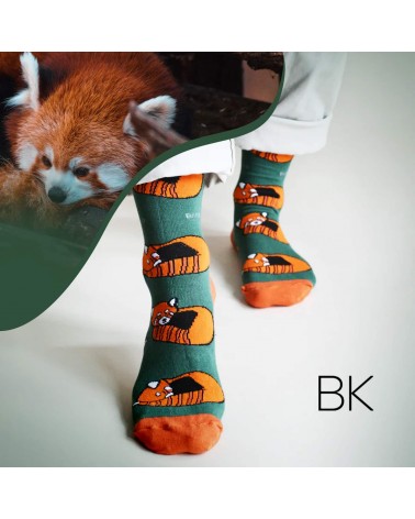 Sauvez les pandas roux - Chaussettes en bambou Bare Kind jolies pour femme originales pour homme chausset rigolotes drole Suisse