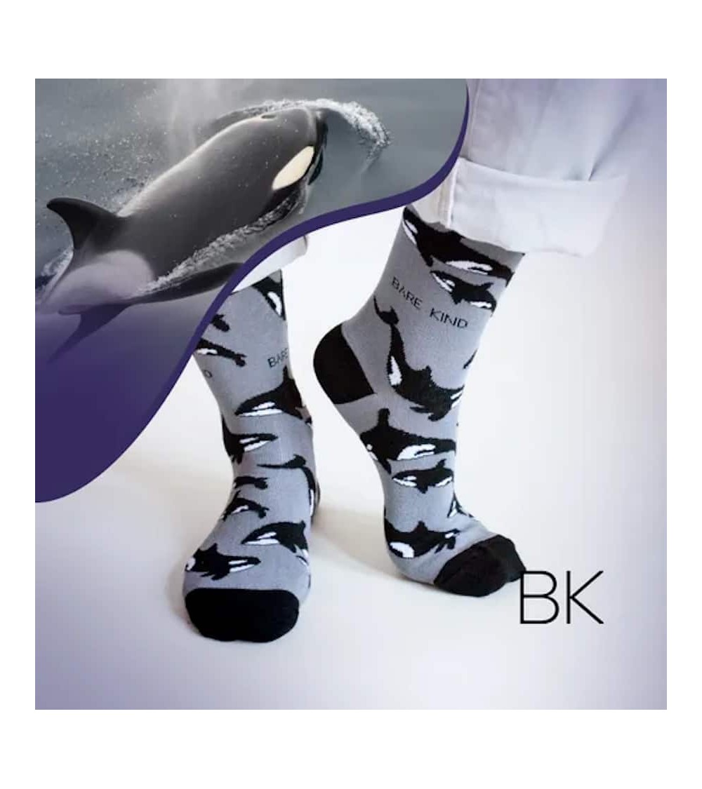 Save the orcas - Bamboo Socks Bare Kind funny crazy cute cool best pop socks for women men