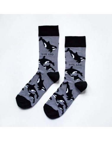 Save the orcas - Bamboo Socks Bare Kind funny crazy cute cool best pop socks for women men