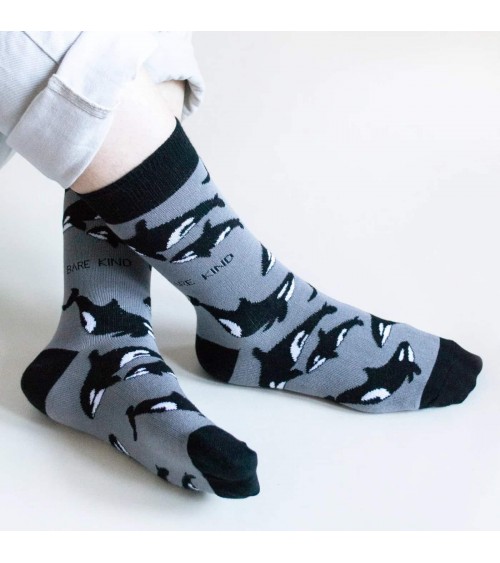 Save the orcas - Bamboo Socks Bare Kind funny crazy cute cool best pop socks for women men