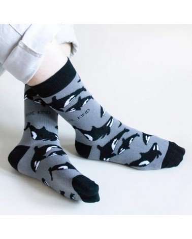 Save the orcas - Bamboo Socks Bare Kind funny crazy cute cool best pop socks for women men