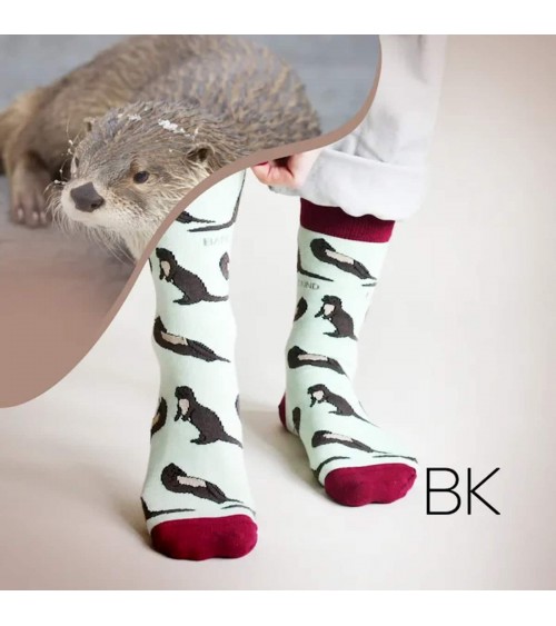 Save the otters - Bamboo Socks Bare Kind funny crazy cute cool best pop socks for women men