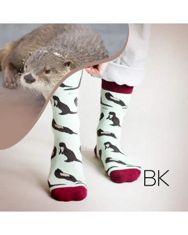 Save the otters - Bamboo Socks Bare Kind funny crazy cute cool best pop socks for women men