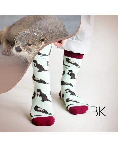 Rettet die otter - Bambus Socken Bare Kind socke kuschelsocken für damen lustig herren farbige coole socken