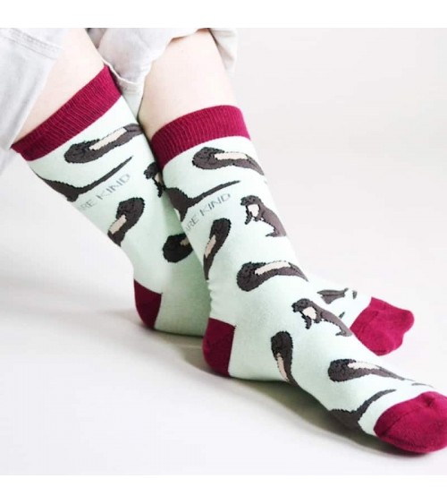 Save the otters - Bamboo Socks Bare Kind funny crazy cute cool best pop socks for women men