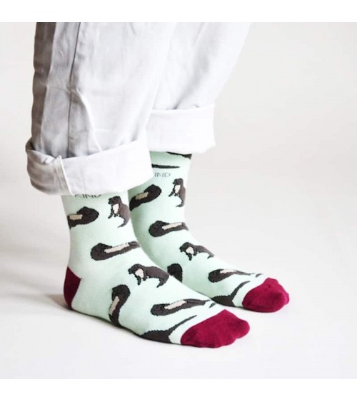 Save the otters - Bamboo Socks Bare Kind funny crazy cute cool best pop socks for women men