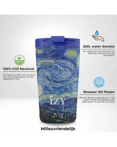 La nuit étoilée de Vincent van Gogh - Mug Isotherme IZY Bottles gourde sport metal d eau aluminium thé design