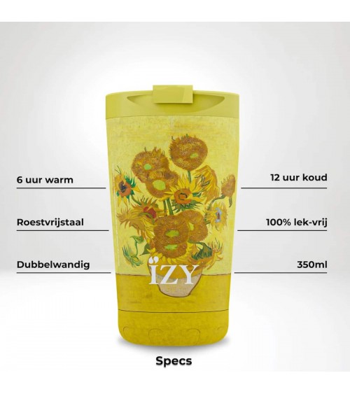 Sunflowers by Vincent van Gogh - Thermos coffee Mug IZY Bottles best water bottle