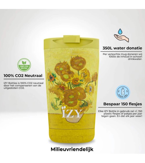 Sunflowers by Vincent van Gogh - Thermos coffee Mug IZY Bottles best water bottle