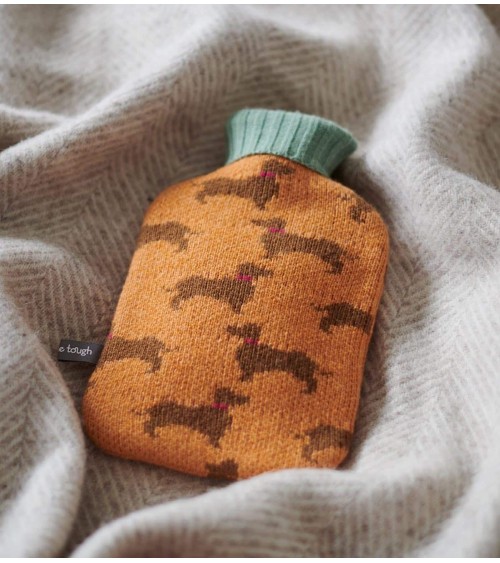 Sausage Dogs - Small Hot water bottle with wool cover Catherine Tough bag long rechargeable luxury cute