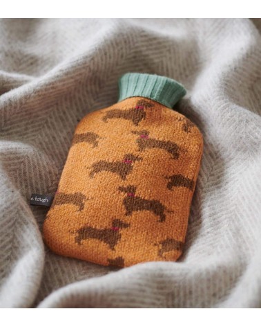 Sausage Dogs - Small Hot water bottle with wool cover Catherine Tough bag long rechargeable luxury cute