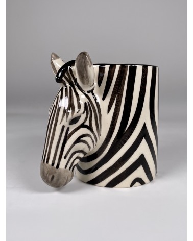 Zebra - Stiftehalter & Blumentopf Quail Ceramics schreibtisch büro kinder besteckbehälter make up pinselhalter