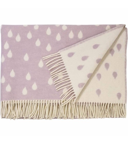 Wool Blanket - RAINY DAYS Pink Brita Sweden warm cozy soft sofa throw blanket picnic throws and blankets