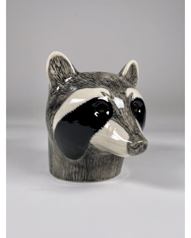 Raccoon - Animal Pencil pot & Flower pot Quail Ceramics pretty pen pot holder cutlery toothbrush makeup brush