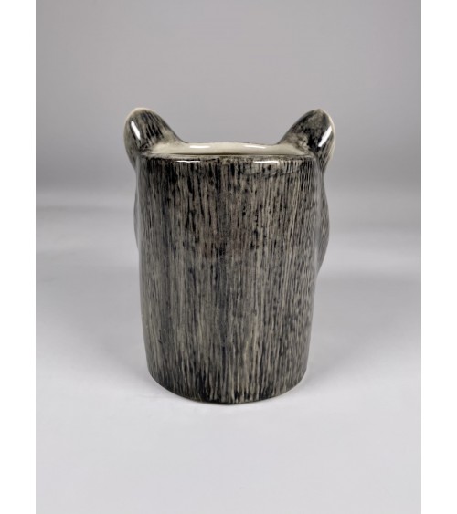 Waschbär - Stiftehalter & Blumentopf Quail Ceramics schreibtisch büro kinder besteckbehälter make up pinselhalter