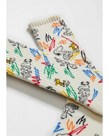 Be Snoopy Paint - Beige Socken aus bio Baumwolle Besocks socke kuschelsocken für damen lustig herren farbige coole socken