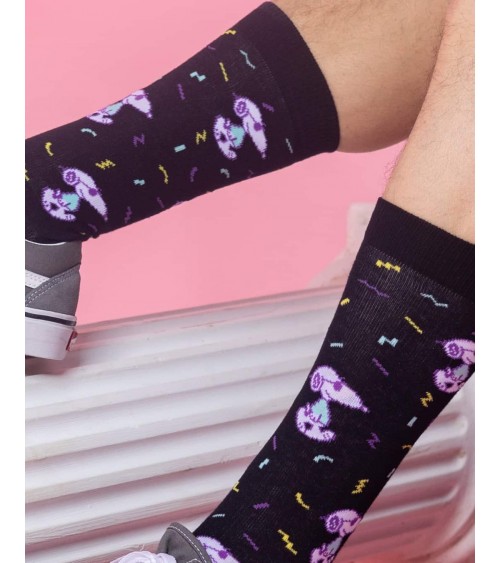 Be Snoopy Fun - Funny Organic cotton socks - Black Besocks funny crazy cute cool best pop socks for women men