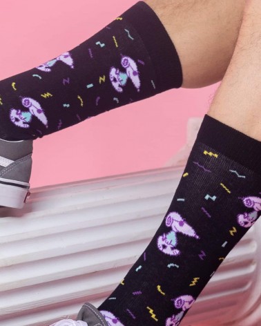 Be Snoopy Fun - Chaussettes originales en coton bio - noir Besocks jolies pour femme originales pour homme chausset rigolotes...