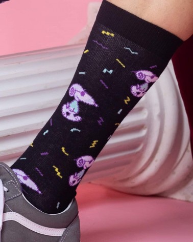 Be Snoopy Fun - Funny Organic cotton socks - Black Besocks funny crazy cute cool best pop socks for women men